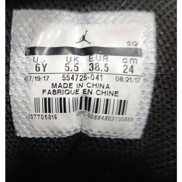Jordan 1 Mid Black Dark Grey 6Y - Picture 6 of 7